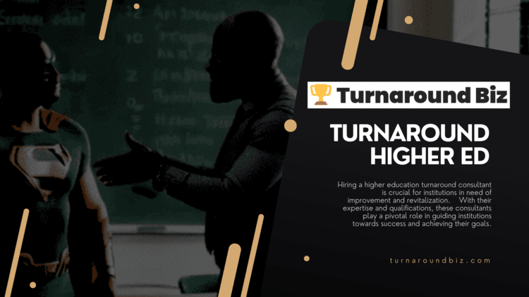 Professor discussing issues in classroom with higher education turnaround consultant in superhero uniform